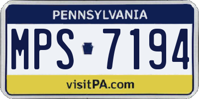 PA license plate MPS7194