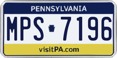 PA license plate MPS7196