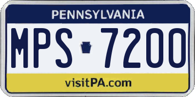 PA license plate MPS7200