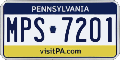 PA license plate MPS7201