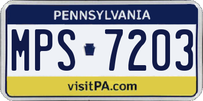 PA license plate MPS7203