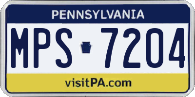 PA license plate MPS7204