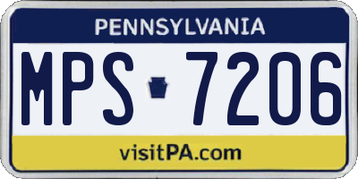 PA license plate MPS7206