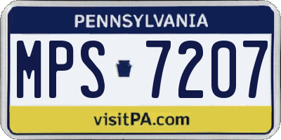 PA license plate MPS7207