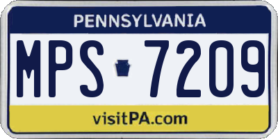 PA license plate MPS7209
