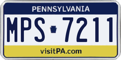 PA license plate MPS7211
