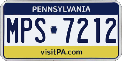 PA license plate MPS7212