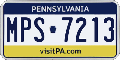 PA license plate MPS7213