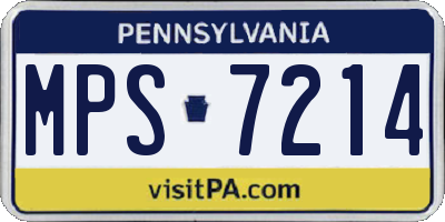 PA license plate MPS7214