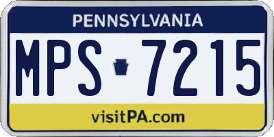 PA license plate MPS7215