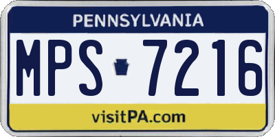 PA license plate MPS7216