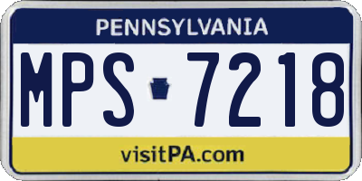PA license plate MPS7218