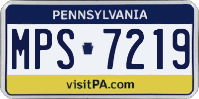 PA license plate MPS7219