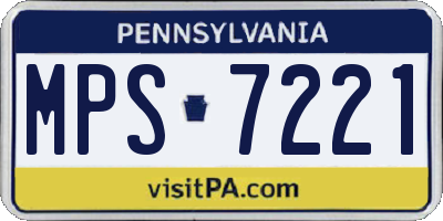 PA license plate MPS7221