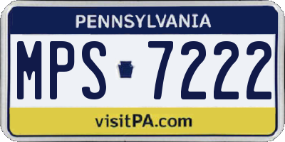PA license plate MPS7222
