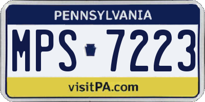 PA license plate MPS7223