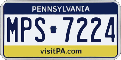 PA license plate MPS7224