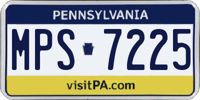 PA license plate MPS7225