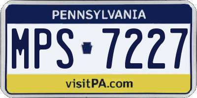 PA license plate MPS7227