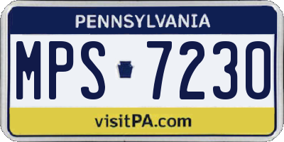 PA license plate MPS7230