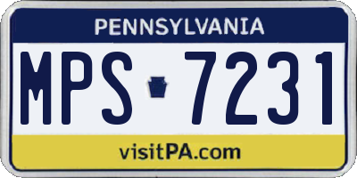 PA license plate MPS7231