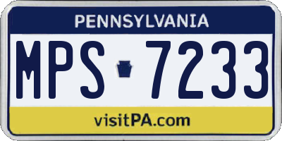 PA license plate MPS7233