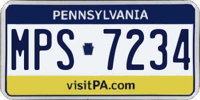 PA license plate MPS7234