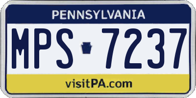 PA license plate MPS7237