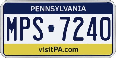 PA license plate MPS7240
