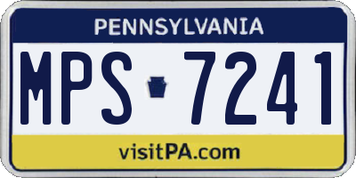 PA license plate MPS7241