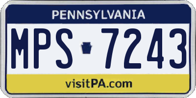 PA license plate MPS7243