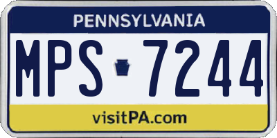 PA license plate MPS7244