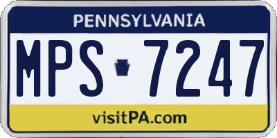 PA license plate MPS7247