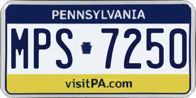 PA license plate MPS7250