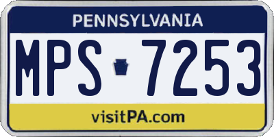PA license plate MPS7253