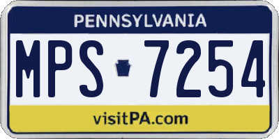 PA license plate MPS7254