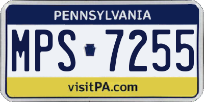 PA license plate MPS7255