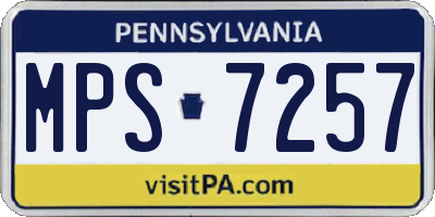 PA license plate MPS7257