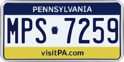 PA license plate MPS7259