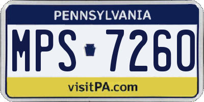 PA license plate MPS7260