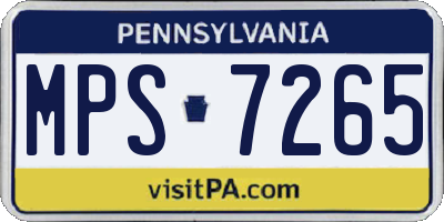 PA license plate MPS7265
