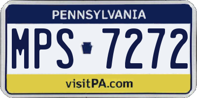 PA license plate MPS7272