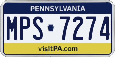 PA license plate MPS7274