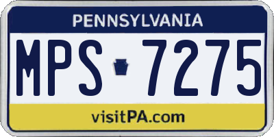 PA license plate MPS7275