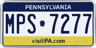 PA license plate MPS7277