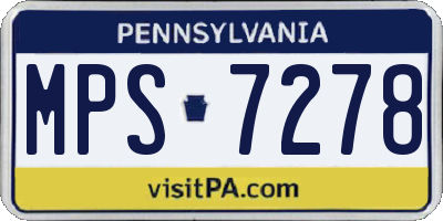 PA license plate MPS7278