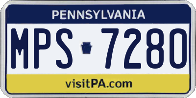 PA license plate MPS7280