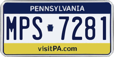 PA license plate MPS7281