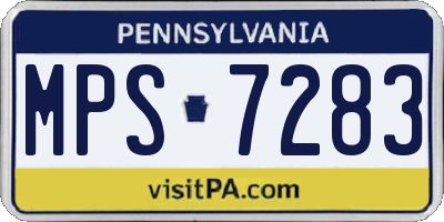 PA license plate MPS7283