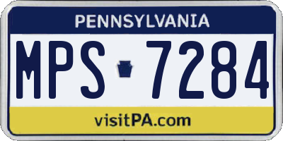PA license plate MPS7284